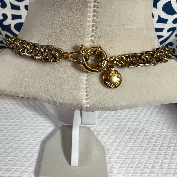 J Crew Statement Necklace Faux Pearl Crystal Cluster Gold Tone - Picture 5 of 5